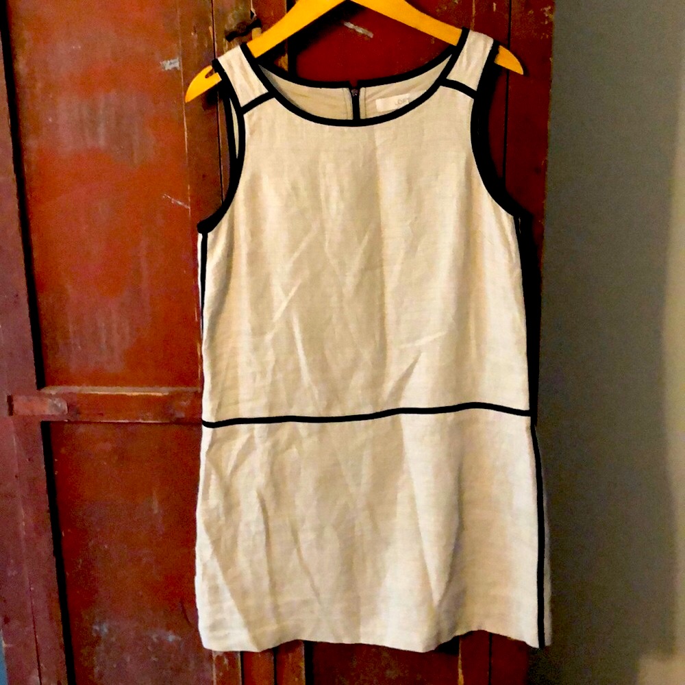 Loft Fully Lined Linen Shift Dress 6